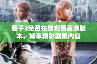 妻子3免费在线观看高清版本，畅享精彩剧集内容