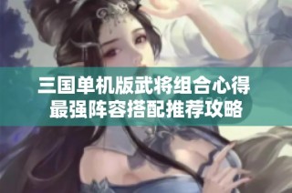 三国单机版武将组合心得 最强阵容搭配推荐攻略