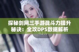 探秘剑网三手游战斗力提升秘诀：全攻DPS数据解析