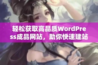 轻松获取高品质WordPress成品网站，助你快速建站成功