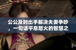 公公及时出手解决夫妻争吵，一句话平息怒火的智慧之举