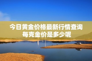 今日黄金价格最新行情查询 每克金价是多少呢