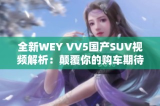 全新WEY VV5国产SUV视频解析：颠覆你的购车期待！