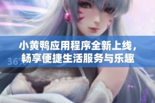 小黄鸭应用程序全新上线，畅享便捷生活服务与乐趣