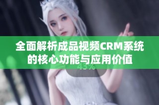 全面解析成品视频CRM系统的核心功能与应用价值