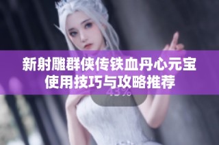 新射雕群侠传铁血丹心元宝使用技巧与攻略推荐