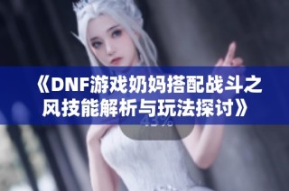 《DNF游戏奶妈搭配战斗之风技能解析与玩法探讨》