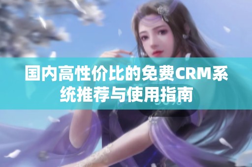 国内高性价比的免费CRM系统推荐与使用指南