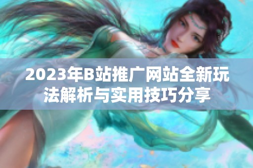 2023年B站推广网站全新玩法解析与实用技巧分享
