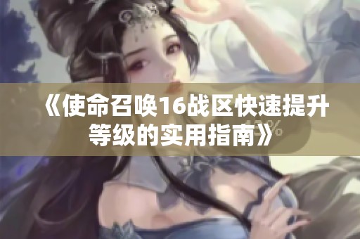 《使命召唤16战区快速提升等级的实用指南》