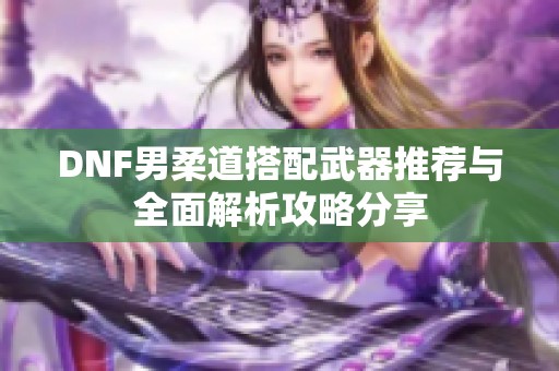 DNF男柔道搭配武器推荐与全面解析攻略分享