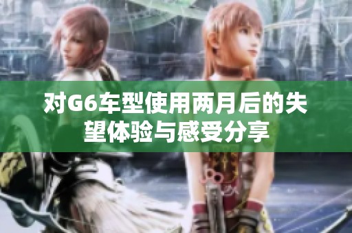 对G6车型使用两月后的失望体验与感受分享