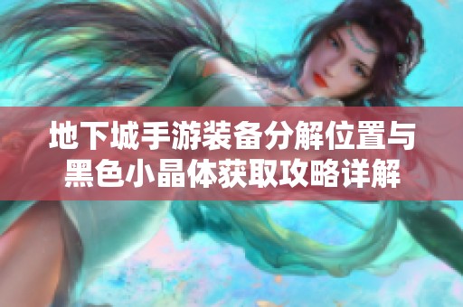 地下城手游装备分解位置与黑色小晶体获取攻略详解