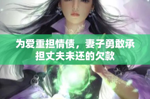 为爱重担情债，妻子勇敢承担丈夫未还的欠款