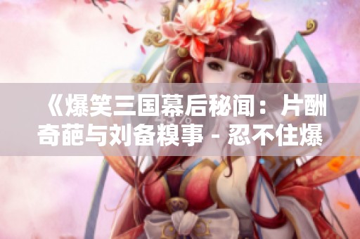 《爆笑三国幕后秘闻：片酬奇葩与刘备糗事 - 忍不住爆笑的故事》