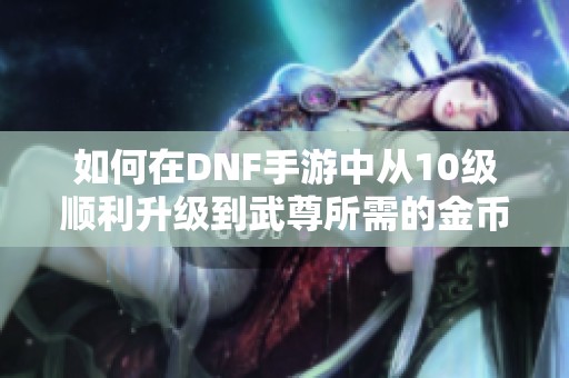 如何在DNF手游中从10级顺利升级到武尊所需的金币数量解析
