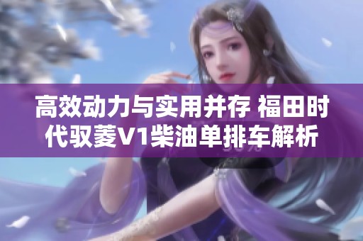 高效动力与实用并存 福田时代驭菱V1柴油单排车解析