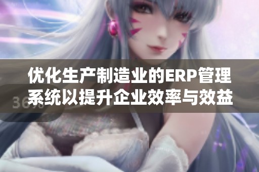 优化生产制造业的ERP管理系统以提升企业效率与效益