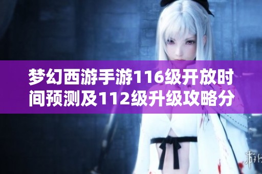 梦幻西游手游116级开放时间预测及112级升级攻略分析
